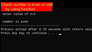 C Program Using Function Check given number is even or odd ||programmer special
