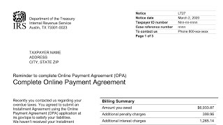 How to understand your LT27 Notice (You need to complete your installment agreement application)