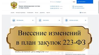 Внесение изменений в план закупок 223 ФЗ