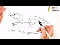 how to draw a lizard step by step 🦎 lizard drawing easy