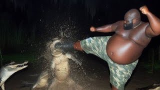 this guy kicks an alligator