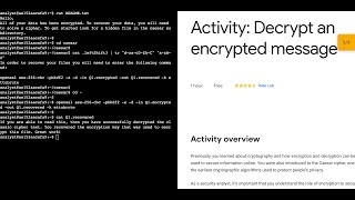 Activity: Decrypt an encrypted message || #qwiklabs || #coursera || [With Explanation🗣️]