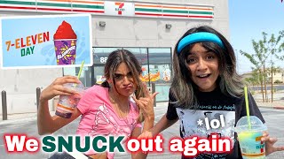 we snuck out again for SLURPEES  | Mercedes and Evangeline