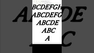 Alphabet Reverse Pyramid for Loop #shorts #education #technology #pythonprogramming #python #tech