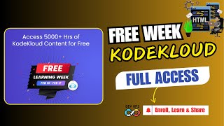 FREE Week : Kodekloud FULL ACCESS (10th Feb - 17th Feb)