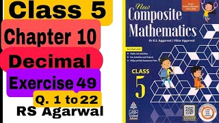 Class 5 Chapter 10 Decimals Exercise 49 (Part 17) composite maths CBSE RBSE #maths #decimals