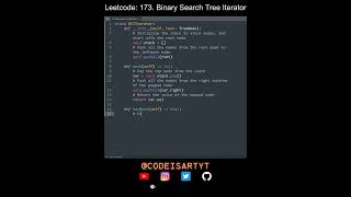 Leetcode 173. Binary Search Tree Iterator in Python | Python Leetcode | Python Coding Tutorial