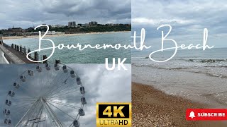 Bournemouth|Bournemouth Beach Tour|Most beautiful beach in England|Dorset|UK|walking Tour|[4K]