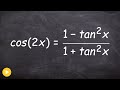 Verify Trigonometric Identities Double Angle