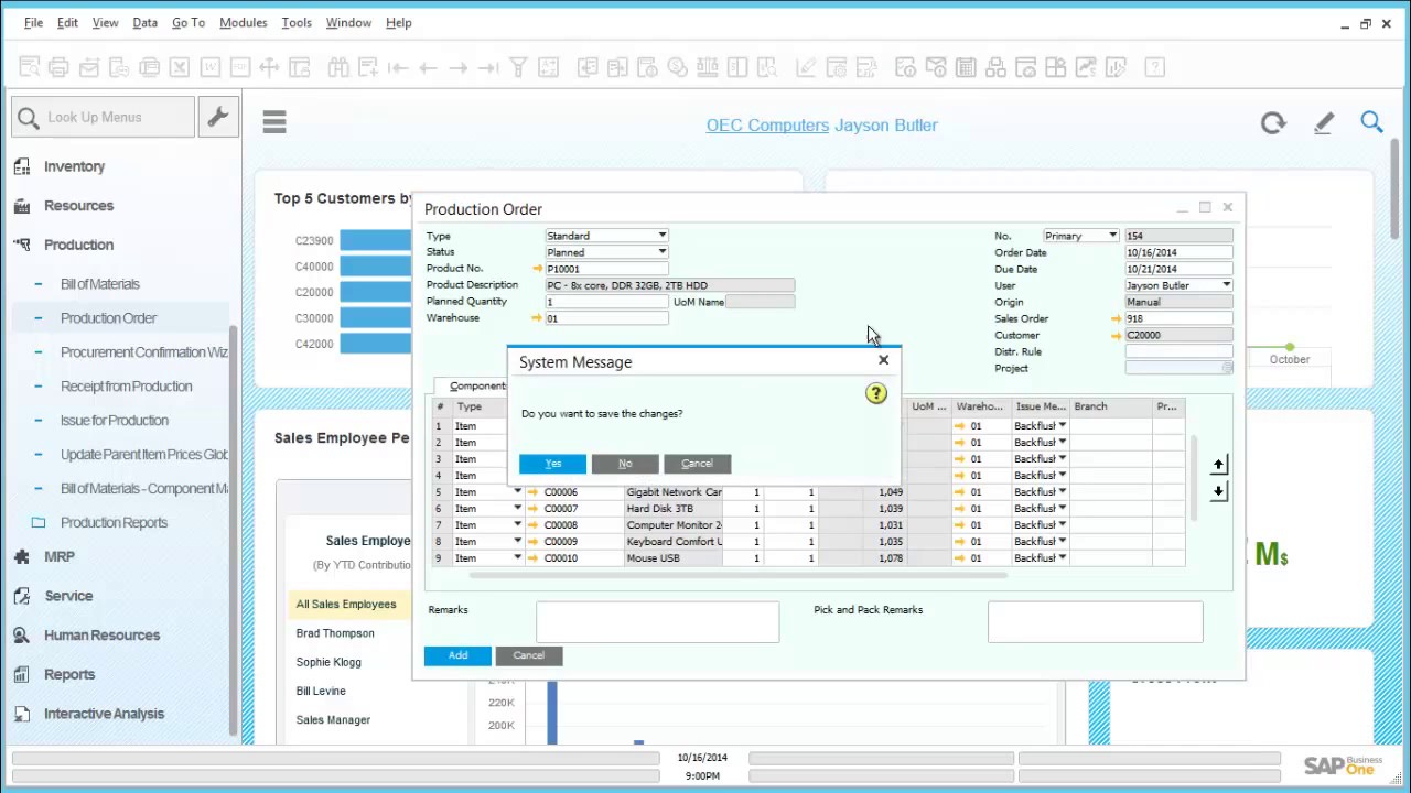 SAP B1 Production - YouTube