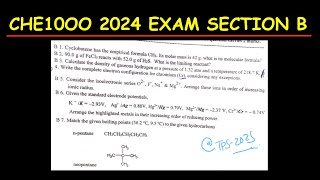 CHE1000 SECTION B 2024 EXAM SOLVED