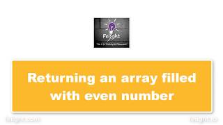 [Java Basics] Returning an array filled with even numbers in Java