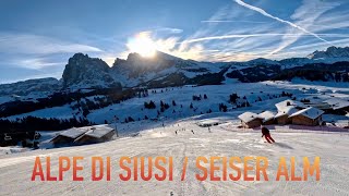 ⛷️ Alpe di Siusi / Seiser Alm, Val Gardena, 01.2024, 4K