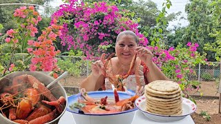 Hoy preparamos camarones de río iRecetafácil y deliciosa!  #food #fogon