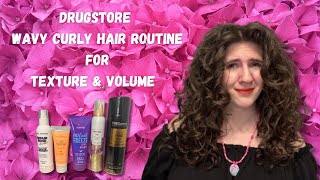 Drugstore Wavy Curly Hair Routine Experiment for Volume \u0026 Texture