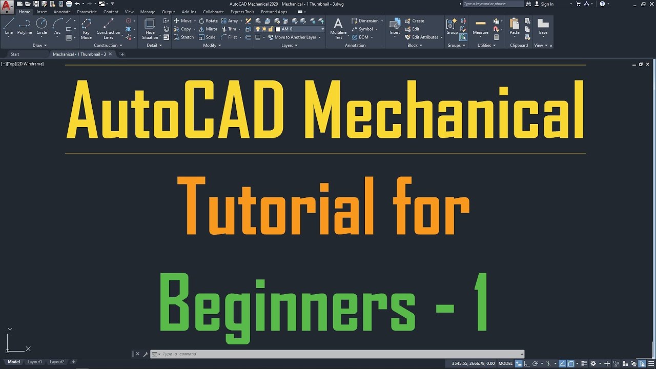 AutoCAD Mechanical Tutorial For Beginners - 1 - YouTube