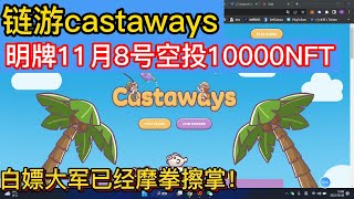 链游castaways，项目方明牌11月8号空投10000NFT，白嫖大军已经摩拳擦掌！