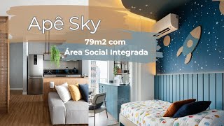 Apê Sky - Tour in 79m2 with integrated spaces, but a partial renovation!