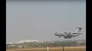 An IAF Ilyushin Il-76 takes off at Aero India, Yelhanka!