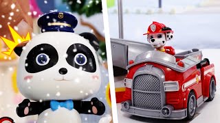 Paw Patrol Mission Paw | Mighty Pups Rescue Team | Super Panda | Monster Police Car | #ToyBus