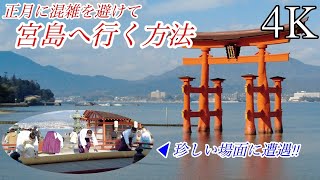 【4K 高画質】正月の宮島へ楽に行く方法(2023年版) / 舞楽の準備に遭遇！ / 厳島神社 表参道商店街 / Jan 2023, Itsukushima Shrine, Hiroshima