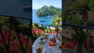 Breakfast with a view in Portofino #tiktoktravel #fyp 2