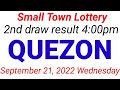 STL - QUEZON September 21, 2022 2ND DRAW RESULT