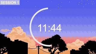 1 Hour Study with me ~  Pomodoro Timer - 4 x 25 minute timer