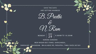 B. PREETHI & N. RAM | Wedding Live Webcast | 29-11-2021 | ASHOKARSH PHOTOGRAPHY