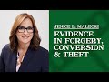 What types of evidence are typically used in forgery, conversion, or theft cases? | Jenice Malecki