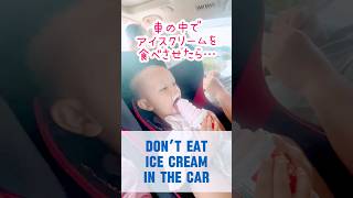 サービスエリアで買ったアイスを子供に車で食べさせたら凄いことになってしまった I gave ice cream in the car and this is what happened