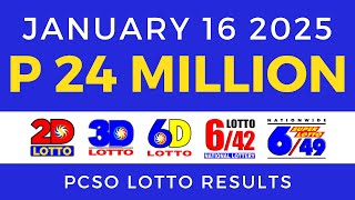 Lotto Result Today 9pm January 16 2025 PCSO