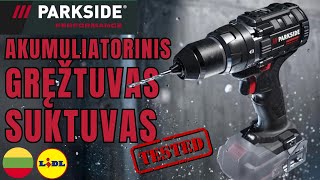 AKUMULIATORINIS GRĘŽTUVAS-SUKTUVAS PARKSIDE BRUSHLESS PABSP 20-Li C2 LIETUVIŲ LIETUVA KALBA LIDL