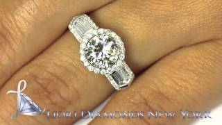 ER-1080 - 2.13 Carat I-VVS2 Natural Round Diamond Engagement Ring 18k Gold Vintage Style