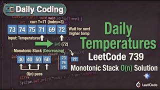 Daily Temperatures: Stack-Based Linear Time Solution #dsa #stack #codinginterview #leetcode