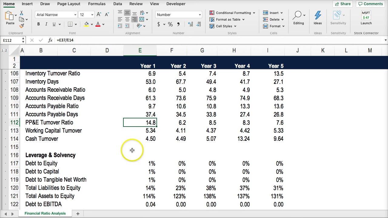 Chapter 14 Excel Ratio Analysis - YouTube