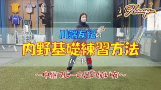 川端友紀の内野基礎『中継プレーの足の使い方』