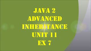 TCH322 Java 2 Unit 11 exercise 7