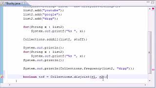 Intermediate Java Tutorial 13 - frequency, disjoint