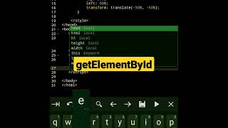 getElementById | javascript tutorial #shorts #html #javascript