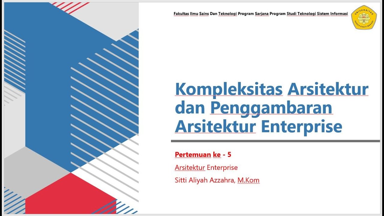 Materi Arsitektur Enterprise Pertemuan Ke - 5 - YouTube