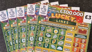 £15 of Lucky Lines UK Allwyn National Lottery Scratch Cards