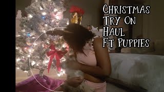 Christmas Try On Haul With Playful Pups
