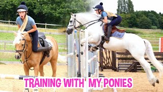 JUMPING TRAINING WITH 3 OF MY PONIES. THEY COULDN'T BE ANYMORE DIFFERENT!