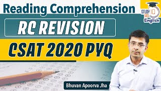 Reading Comprehension for CSAT | Part 17 |  CSAT 2020 RC Questions | StudyIQ IAS English