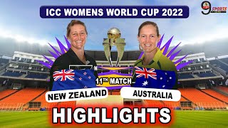 AUS VS NZ 11TH MATCH WC HIGHLIGHTS 2022 | AUSTRALIA WOMEN vs NEW ZEALAND WOMEN WORLD CUP HIGHLIGHTS