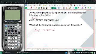 A voltaic cell prepared using aluminum and nickel has the following cell notation Als | Al3+aq ||