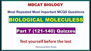 Biological Molecules MCQS Part-7 #mdcatbiology #mdcat2024 #biologicalmolecules #etea2024 #nums2024