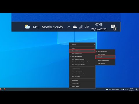 Как удалить новый виджет погоды с панели задач Windows 10!