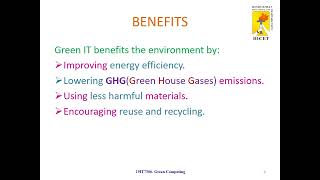 Green Computing - Introduction to Green Computing